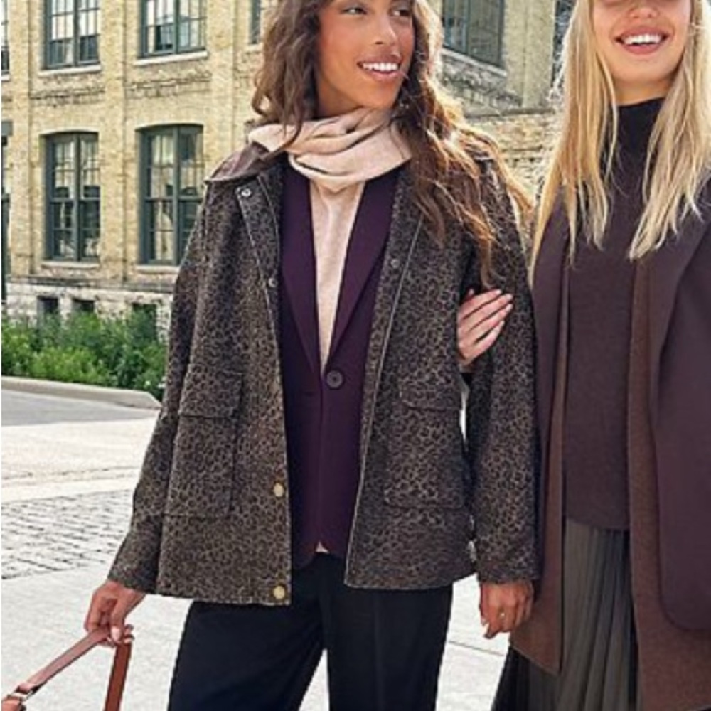 BCBGeneration Leopard Print barn Jacket size XL N… - image 1